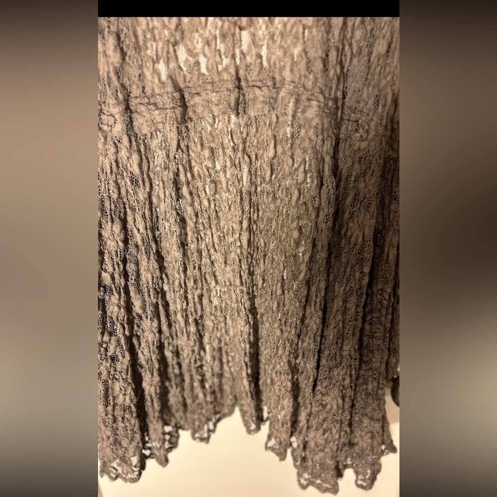 Surrealist Brown Lace Jacket Medium Nwot - image 7